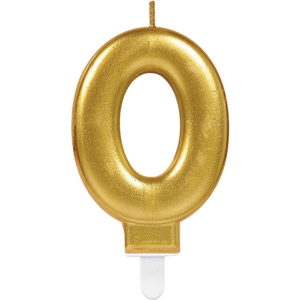 Verjaardag Kaars 0 jaar- Goud 7.5 cm Verjaardag Kaars 0 jaar- Goud 7.5 cm
